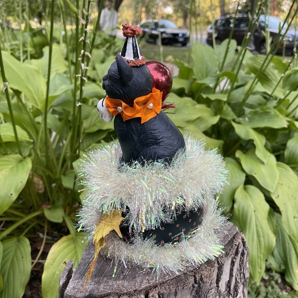 Vintage Halloween Assemblage Black‎ Cat Bethany Lowe Figure Candy Jackolantern